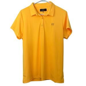 LoudMouth Women’s Short Sleeve Golf Performance Polo Size XL Logo Yellow Sporty